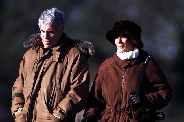 Jeffrey Epstein and Ghislaine Maxwell on a pheasant shoot in Norfolk, England in 2000.
